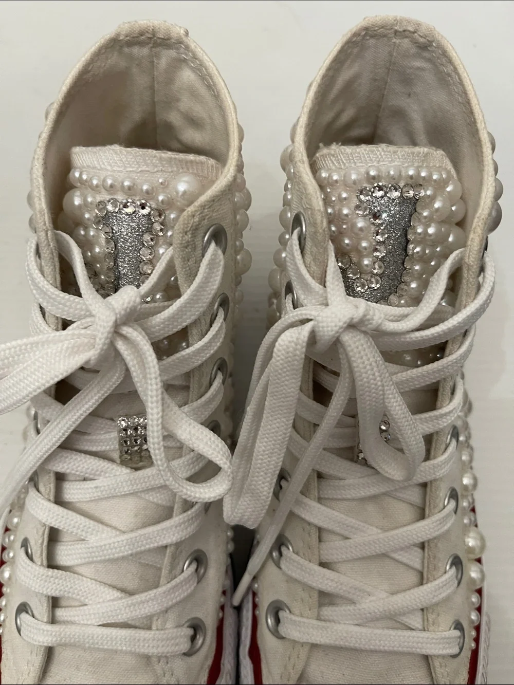 CONVERSE ALL STAR HIGH TOP PEARL SNEAKERS WOMENS SIZE 7 - Picture 9 of 14